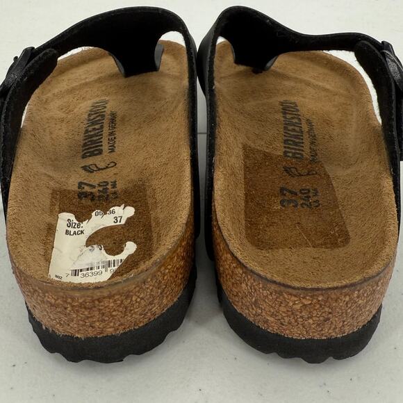 NWT Birkenstock Women's Gizeh Black Birko-Flor Thong Sandals Size 37 - Picture 3 of 11